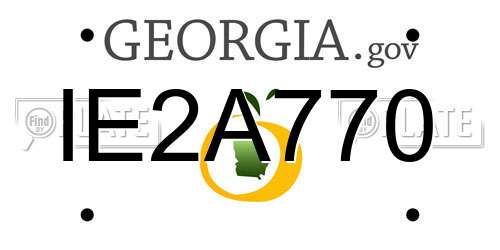 IE2A770 Georgia License Plate