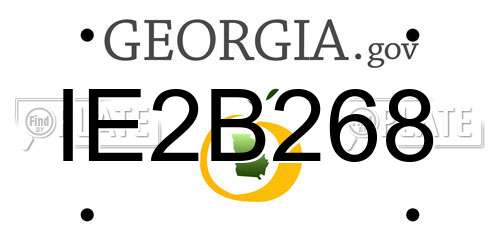 IE2B268 Georgia License Plate