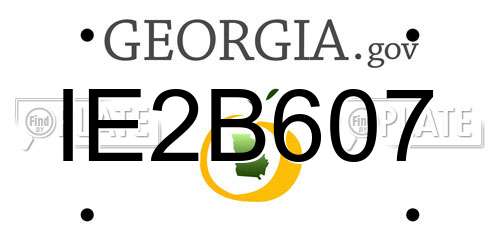 IE2B607 Georgia License Plate
