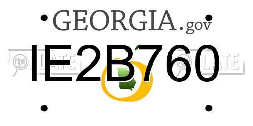 IE2B760 Georgia License Plate