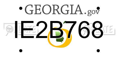 IE2B768 Georgia License Plate