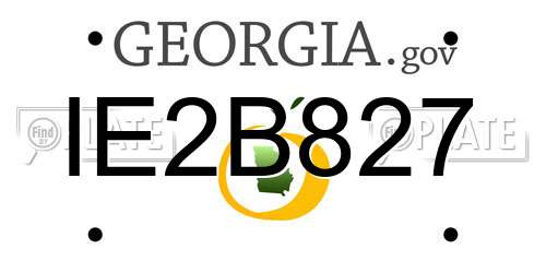 IE2B827 Georgia License Plate