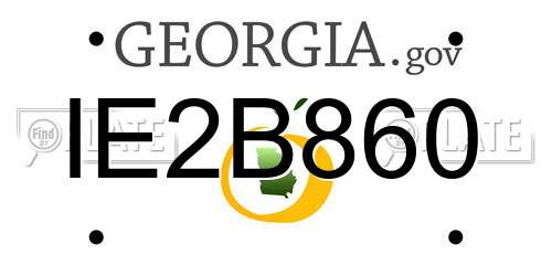 IE2B860 Georgia License Plate