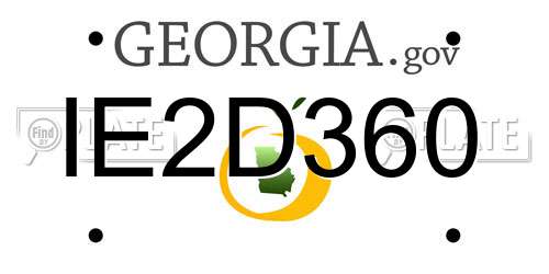 IE2D360 Georgia License Plate