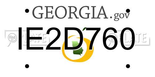IE2D760 Georgia License Plate