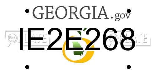 IE2E268 Georgia License Plate