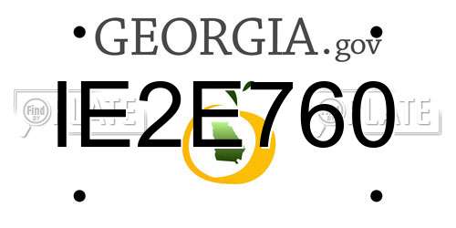IE2E760 Georgia License Plate