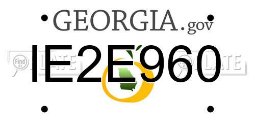 IE2E960 Georgia License Plate