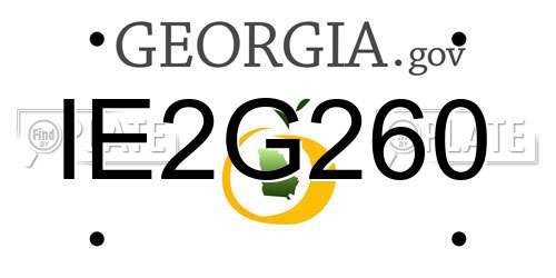 IE2G260 Georgia License Plate