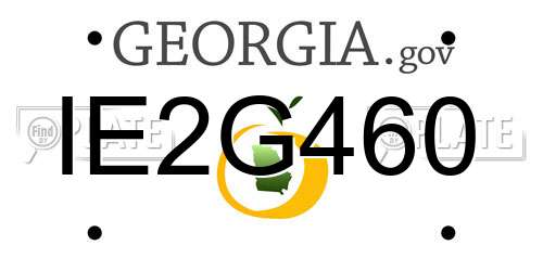 IE2G460 Georgia License Plate