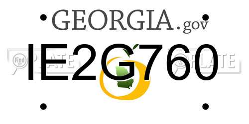 IE2G760 Georgia License Plate