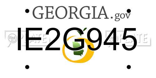 IE2G945 Georgia License Plate