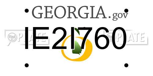 IE2I760 Georgia License Plate