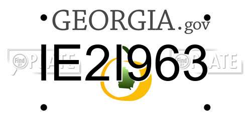 IE2I963 Georgia License Plate