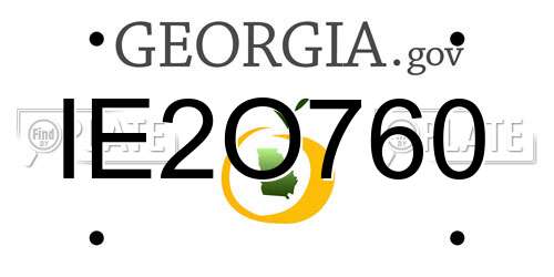 IE2O760 Georgia License Plate