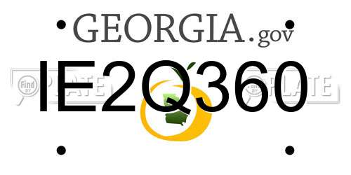IE2Q360 Georgia License Plate