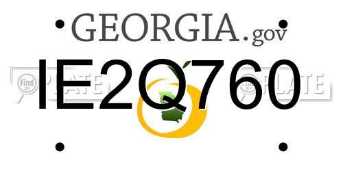 IE2Q760 Georgia License Plate