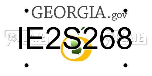IE2S268 Georgia License Plate