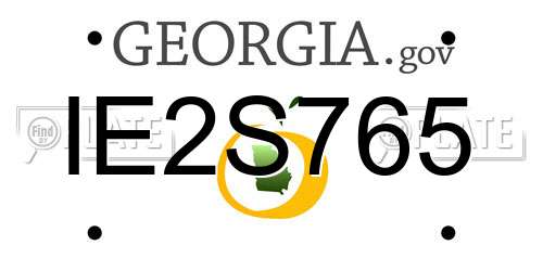 IE2S765 Georgia License Plate