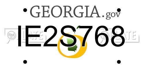 IE2S768 Georgia License Plate