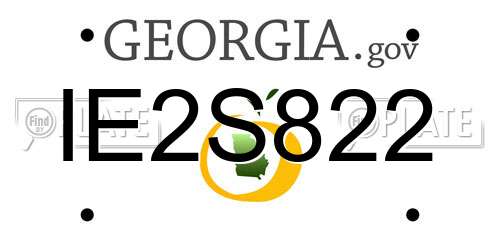 IE2S822 Georgia License Plate