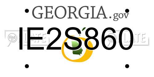 IE2S860 Georgia License Plate