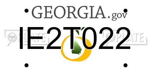 IE2T022 Georgia License Plate