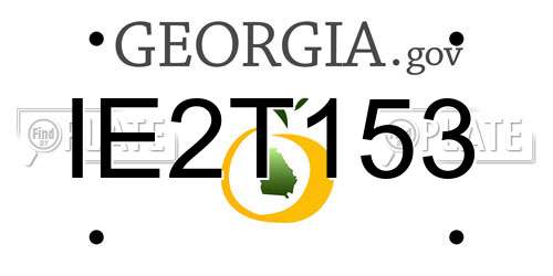 IE2T153 Georgia License Plate