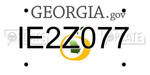 IE2Z077 Georgia License Plate