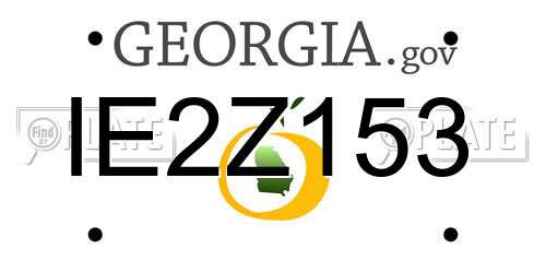 IE2Z153 Georgia License Plate
