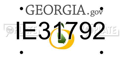 IE31792 Georgia License Plate