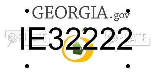 IE32222 Georgia License Plate