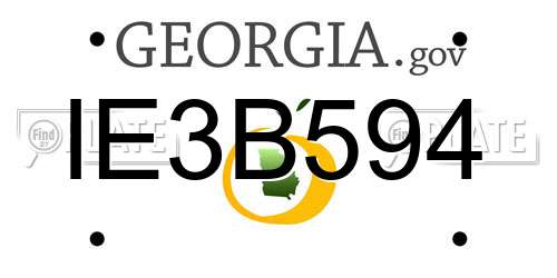 IE3B594 Georgia License Plate
