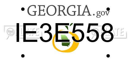 IE3E558 Georgia License Plate