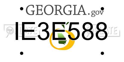 IE3E588 Georgia License Plate