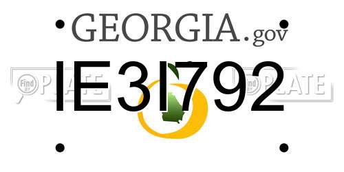 IE3I792 Georgia License Plate