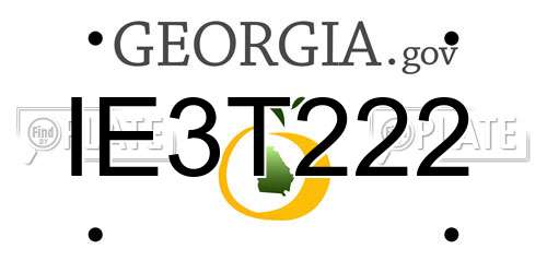 IE3T222 Georgia License Plate