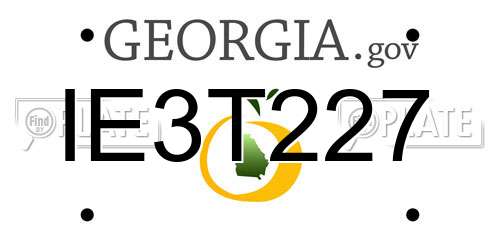 IE3T227 Georgia License Plate
