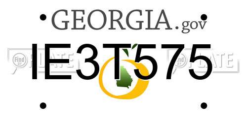 IE3T575 Georgia License Plate