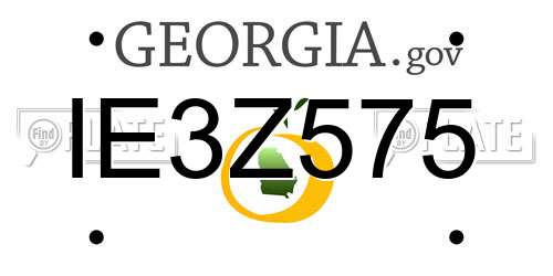 IE3Z575 Georgia License Plate