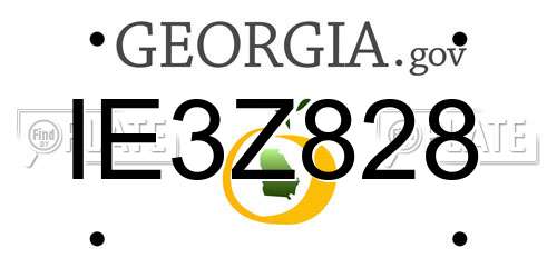 IE3Z828 Georgia License Plate