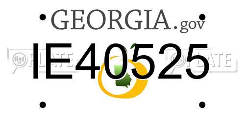 IE40525 Georgia License Plate