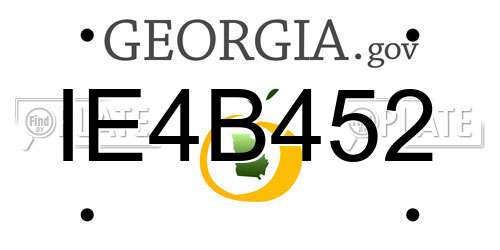 IE4B452 Georgia License Plate