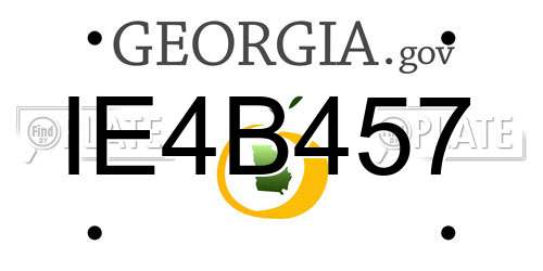 IE4B457 Georgia License Plate