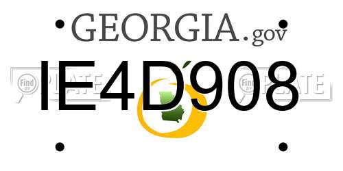 IE4D908 Georgia License Plate
