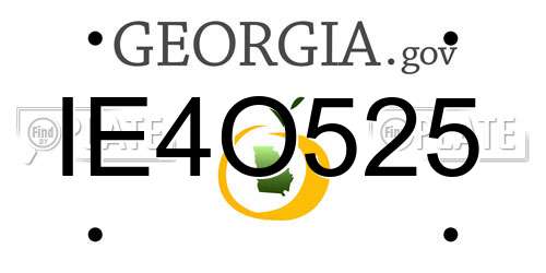 IE4O525 Georgia License Plate