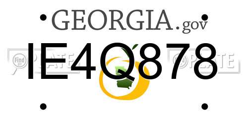 IE4Q878 Georgia License Plate