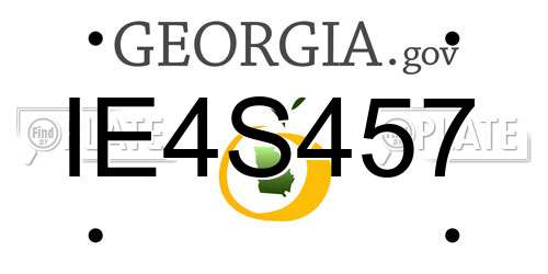 IE4S457 Georgia License Plate