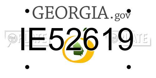 IE52619 Georgia License Plate