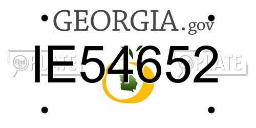 IE54652 Georgia License Plate